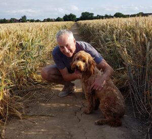 Buckley & me on our first dog walk together in July 2019